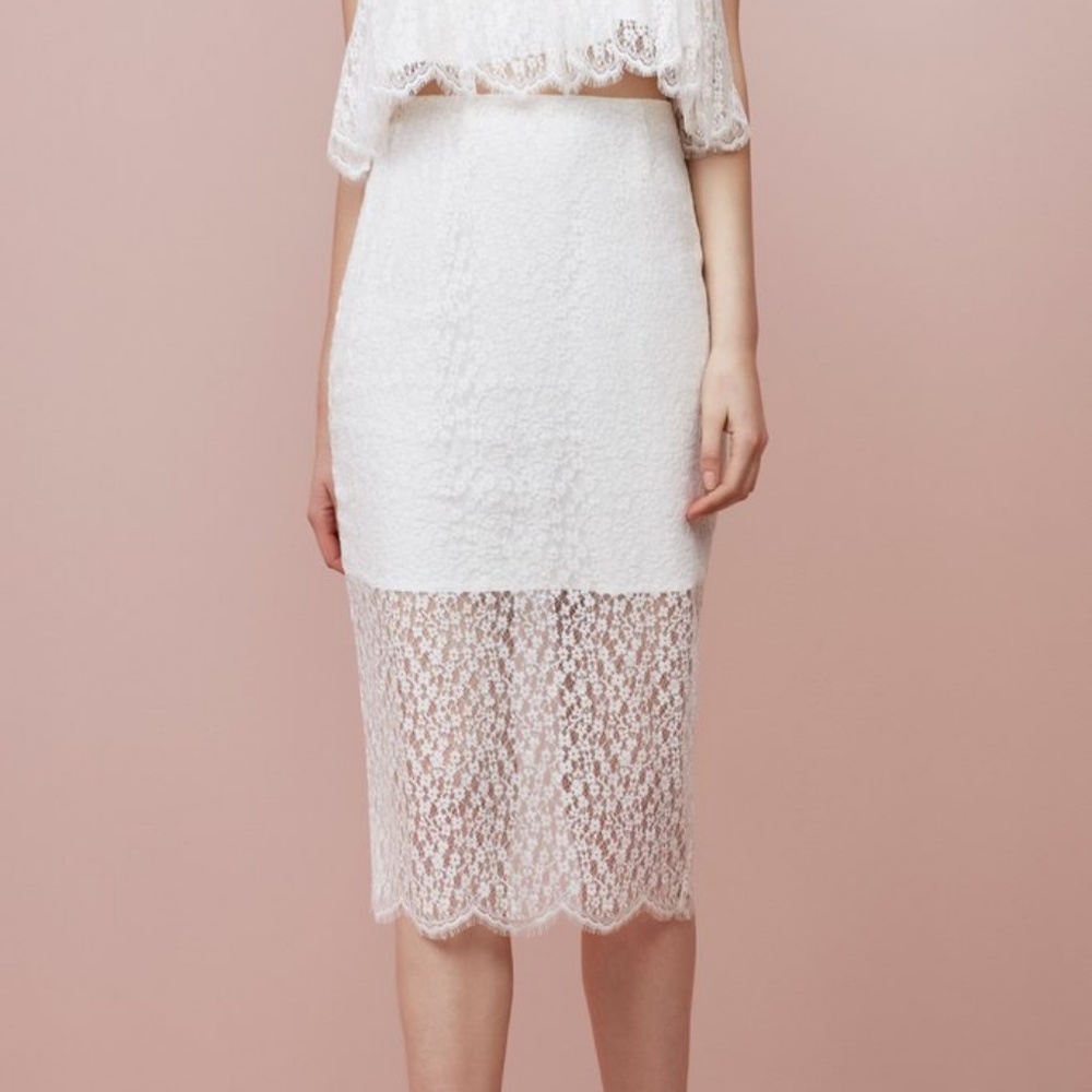 Keepsake Small Wanderer Lace Skirt Ivory White